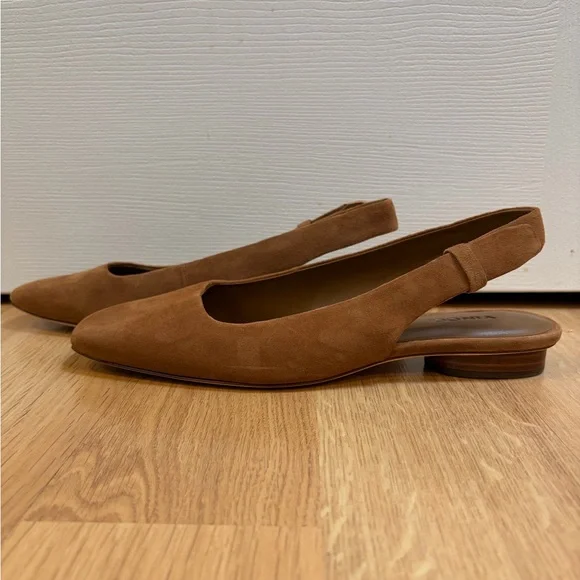 Vince Camel Gracy Suede Square Toe Sling Back Shoes Size 7.5 - Picture 5 of 9